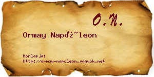 Ormay Napóleon névjegykártya